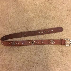 Fossil leather belt